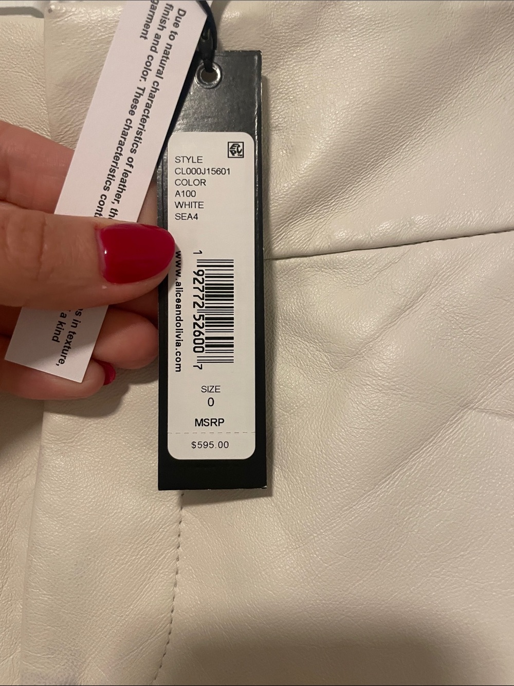 Alice + Olivia Cady White Leather Shorts - Picture 5 of 10